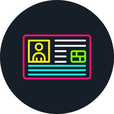 Kimlik Kartı Satırı Çok Renkli Simge