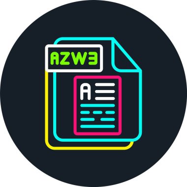 AZW3 Line Multi Color Icon clipart