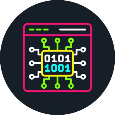 İkili Kod Satırı Çok Renkli Simge