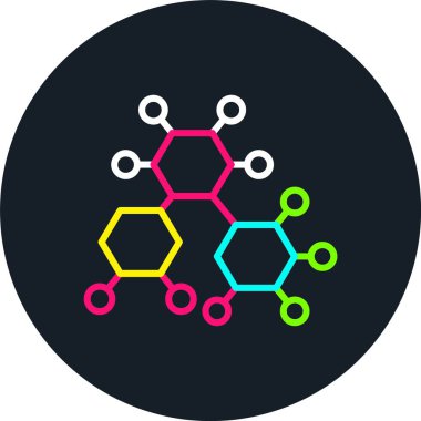 Molekül Satırı Çok Renkli Simge