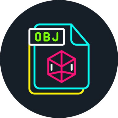 OBJ Satırı Çok Renkli Simge