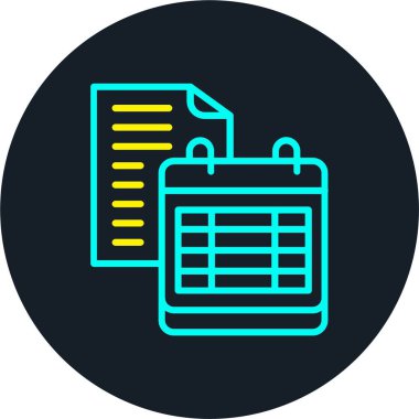 Çizelge Çizgisi Çok Renkli Simge