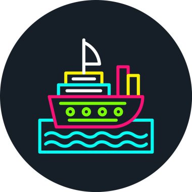 Gemi Çizgisi Çoklu Renk Simgesi