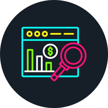 Veri Analizi Satırı Çok Renkli Simge