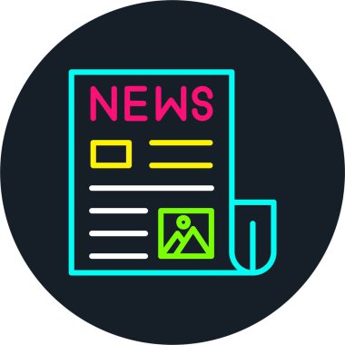 Gazete Satırı Çok Renkli Simge