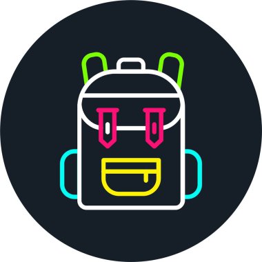 Sırt çantası Satırı Çoklu Renk Simgesi