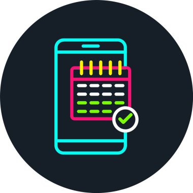 Çizelge Çizgisi Çok Renkli Simge