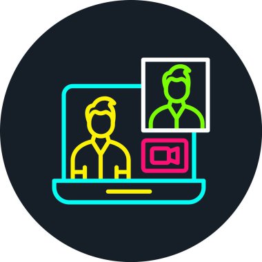 Videocall Satırı Çok Renkli Simge