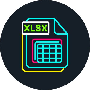 XLSX Satırı Çok Renkli Simge