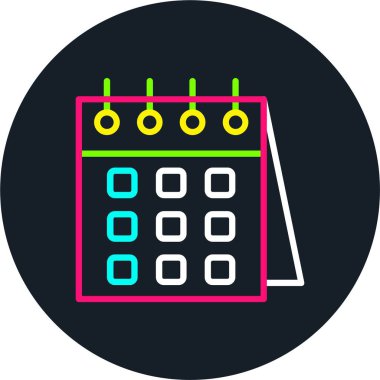 Takvim Satırı Çok Renkli Simge