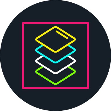 Katmanlar Çizgisi Çoklu Renk Simgesi