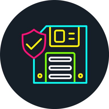 Disket Satırı Çok Renkli Simge