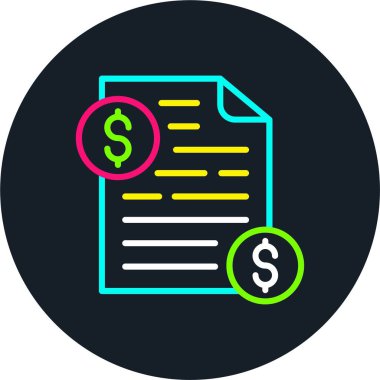 Para Çizgisi Çok Renkli Simgesi