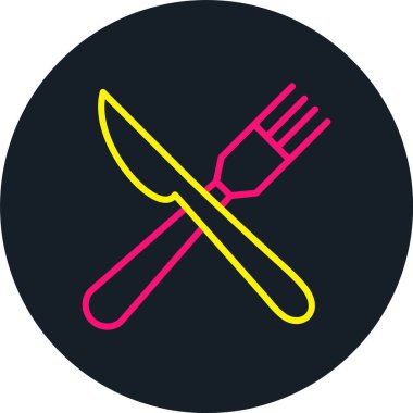 Çatal bıçak hattı Çok Renkli Simge