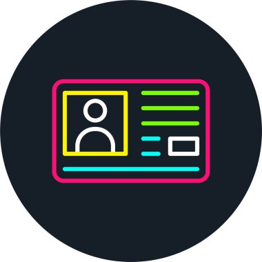 Kimlik Kartı Satırı Çok Renkli Simge