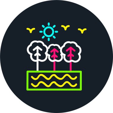 Doğa Çizgisi Çok Renkli Simgesi