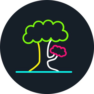 Ağaç Çizgisi Çoklu Renk Simgesi