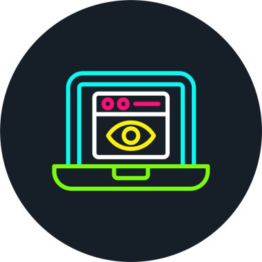 Web Göz İzleme Satırı Çok Renkli Simge