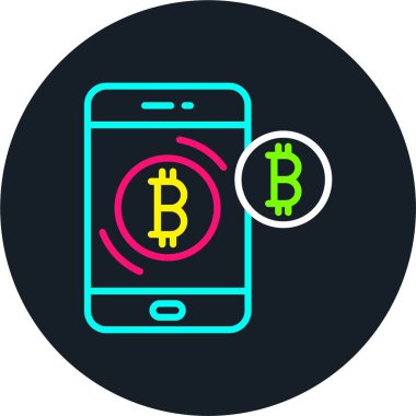 Bitcoins Satır Çoklu Renk Simgesi