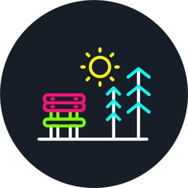 Bench Çizgisi Çok Renkli Simge