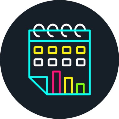 Takvim Satırı Çok Renkli Simge