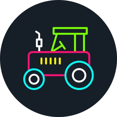 Traktör Hattı Çok Renkli Simge