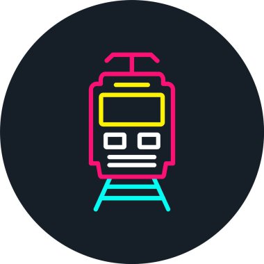 Elektrik Tren Hattı Çok Renkli Simge