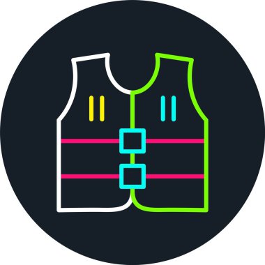 Yelek Satırı Çoklu Renk Simgesi