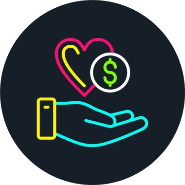 Charity Line Çok Renkli Simge