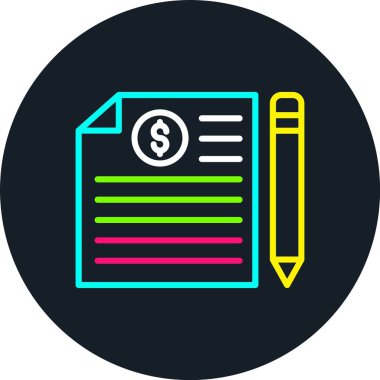 Sözleşme Satırı Çoklu Renk Simgesi