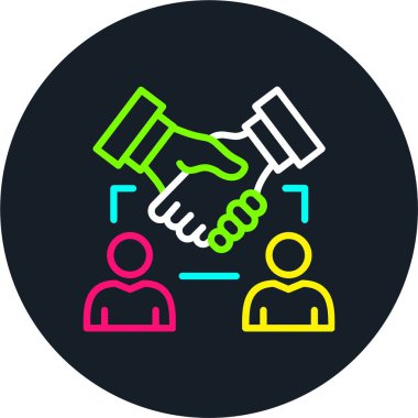 CRM Çizgisi Çoklu Renk Simgesi