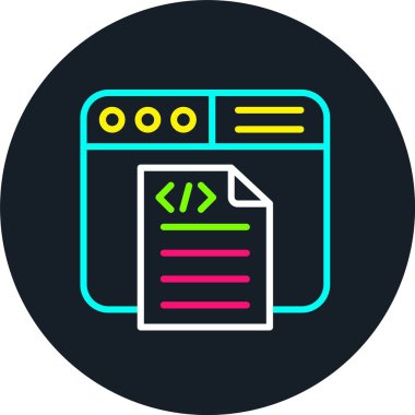 Kodlama Satırı Çoklu Renk Simgesi