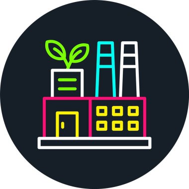 Yeşil Fabrika Hattı Çok Renkli Simge