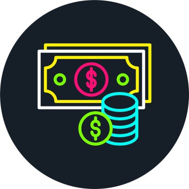 Para Çizgisi Çok Renkli Simgesi