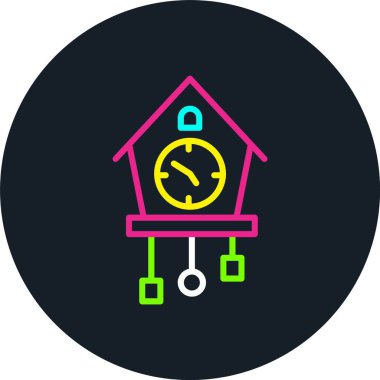 Guguklu Saat Hattı Çok Renkli Simge