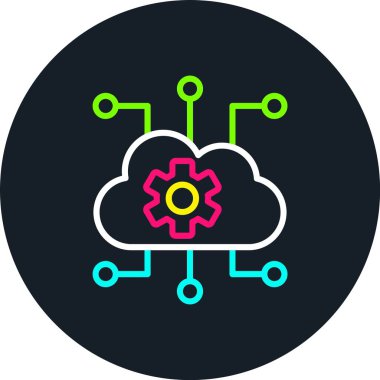 Bulut Hesaplama Satırı Çok Renkli Simge