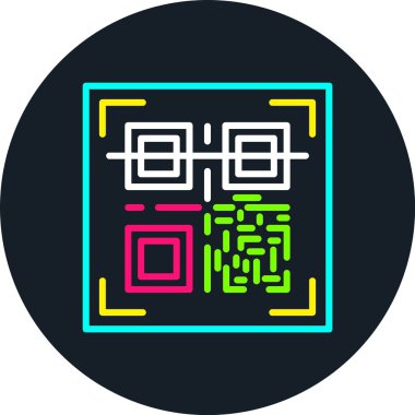 Qr Kod Satırı Çoklu Renk Simgesi