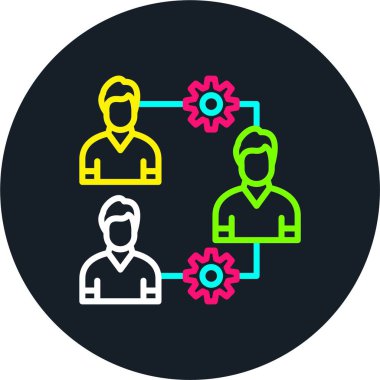 Takım çalışması Satırı Çok Renkli Simge