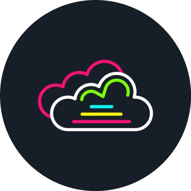 Bulut Çizgisi Çoklu Renk Simgesi