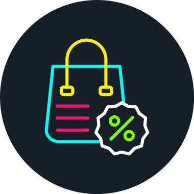 Alışveriş Torbası Hattı Çok Renkli Simge