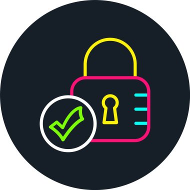 Asma kilit Satırı Çoklu Renk Simgesi