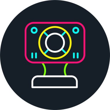 Webcam Satırı Çok Renkli Simge