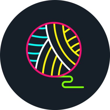 Yün Topu Çizgisi Çok Renkli Simge