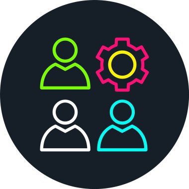 İşgücü Satırı Çok Renkli Simge