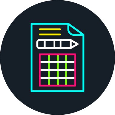 Muhasebe Satırı Çok Renkli Simge