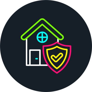 Ev Sigortası Satırı Çok Renkli Simge