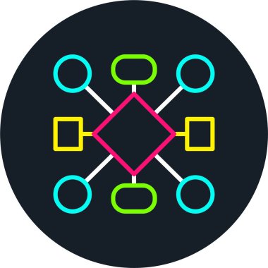 Bağlantı Satırı Çok Renkli Simge