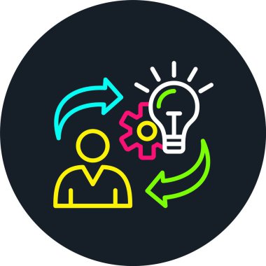 Yaratıcı Satır Çok Renkli Simge