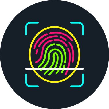 Parmak izi Algılayıcı Satırı Çok Renkli Simge