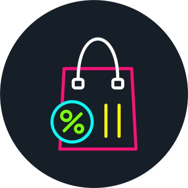 İndirimli Çanta Satırı Çok Renkli Simge